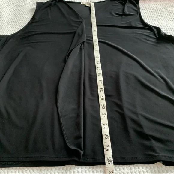 Black V-Neck Sleeveless Blouse with Ruffle Down Front * 2X - Picture 10 of 10